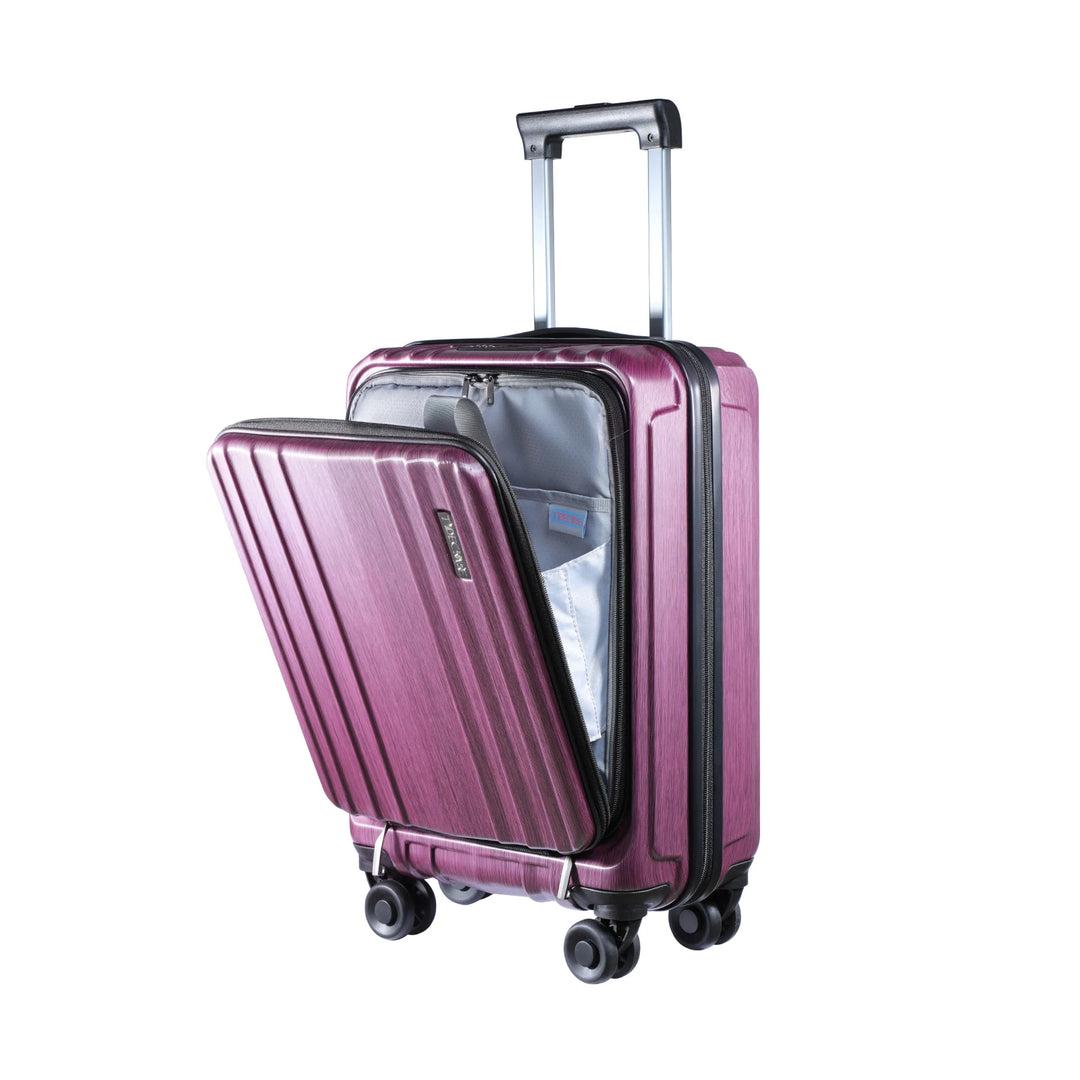 Carry On Cabin Luggage 20 Inch with Front Compartment & Expandable ABS+PC TSA Approved Lock YKK Zipper Spinner Silent Wheels