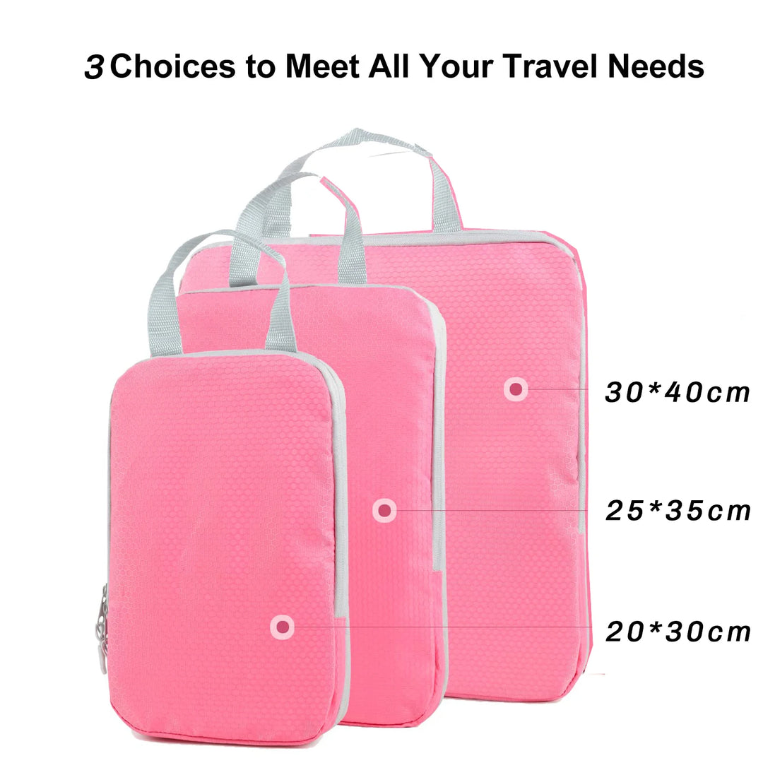 Compression Packing Cubes for Carry on Luggage Travel Luggage Organizer Large Capacity Suitcase Bags Set Waterproof Storage Bags