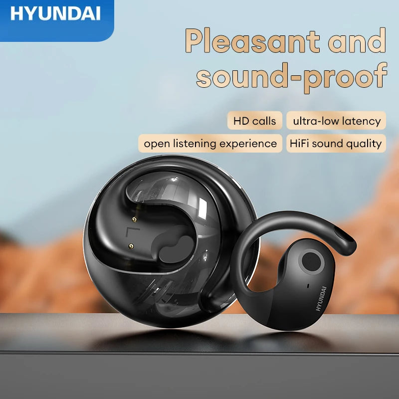 Original Choice HYUNDAI HY-T26 Clip on Wireless Bluetooth 5.3 Earphones HIFI Sound quality Headphones Long Battery Life Earbuds