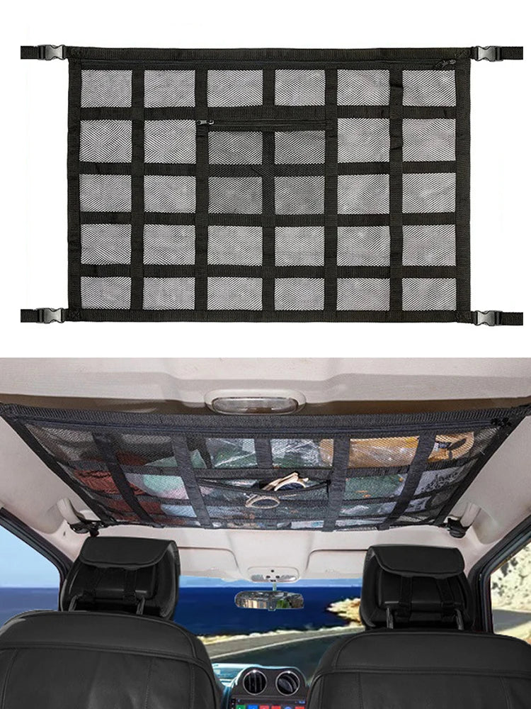 Car Ceiling Cargo Net Car Ceiling Cargo Net Pocket Cargo Net For SUV Load Bearing Car Camping Essentials Truck SUV Road Trip