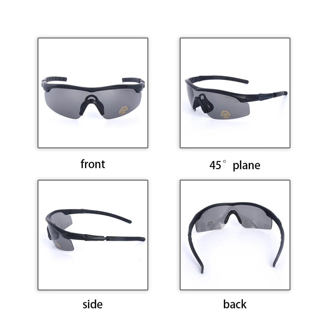 Outdoor CS Gaming Goggles CS Wind Resistant Shooting Glasses HD 3 Lens Trail Riding Mountaineering Safety Glasses