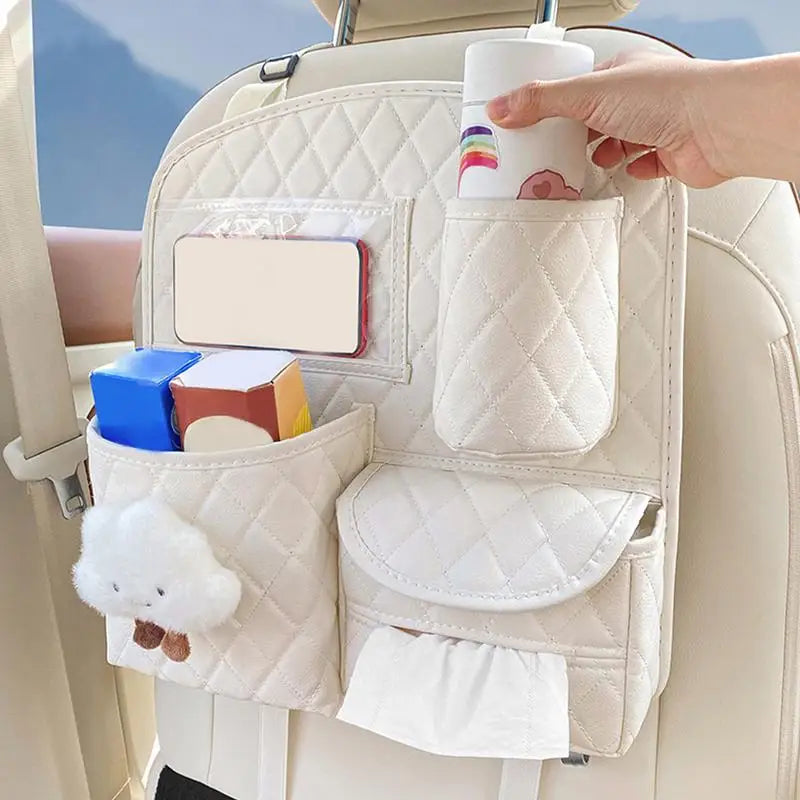 Car Rear Seat Organizer Multifunctional Car Backseat Organizer Cute Backseat Car Organizer Travel Accessories For Vehicle