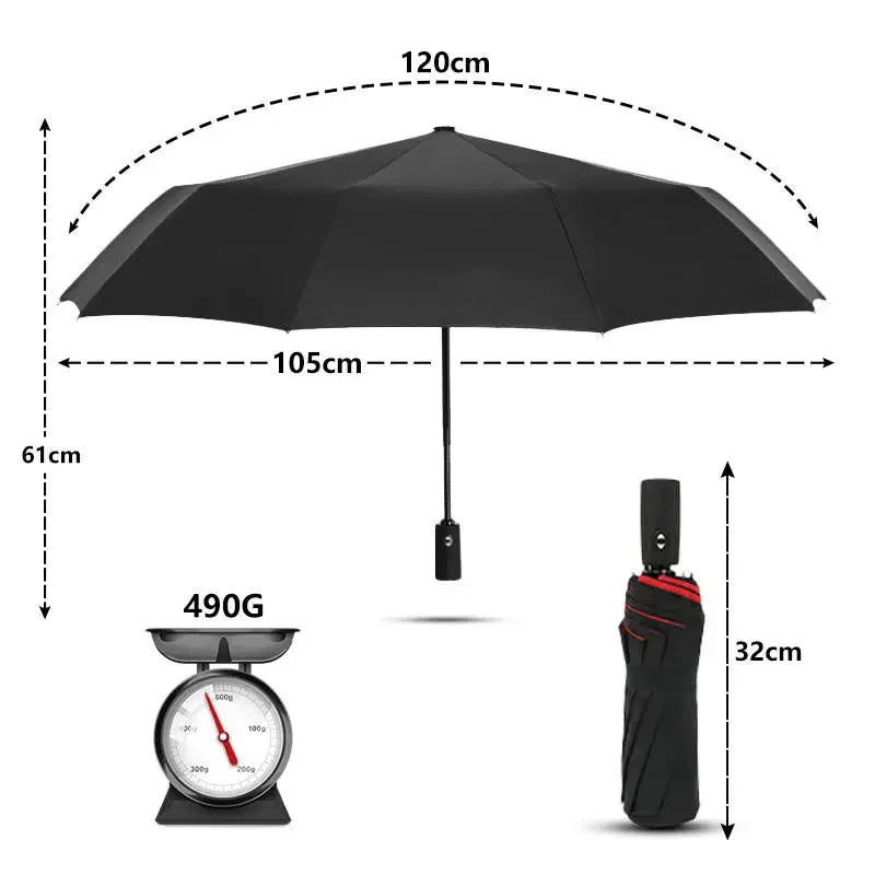 Windproof Double Layer Fully Automatic Resistant Umbrella Large Umbrellas Parasol 10K Men Women Unbrella