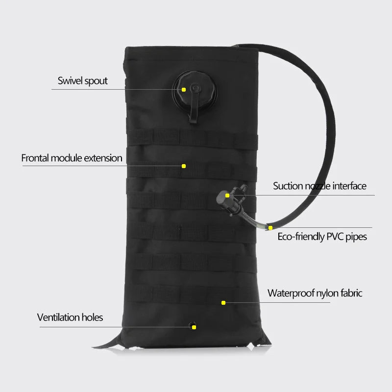 New Arrival 3L Tactical Water Bag Military Hiking Camping Water Storage Bladder Hydration Backpack Pouch Water Bag