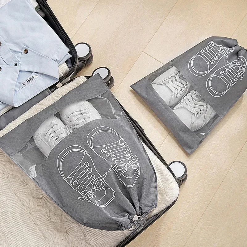 5/10PCS Shoes Storage Organizer Bags Non-Woven Shoe Dust Bags Portable Travel Shoe Bag Shoes Storage Packing Pouch Organizers