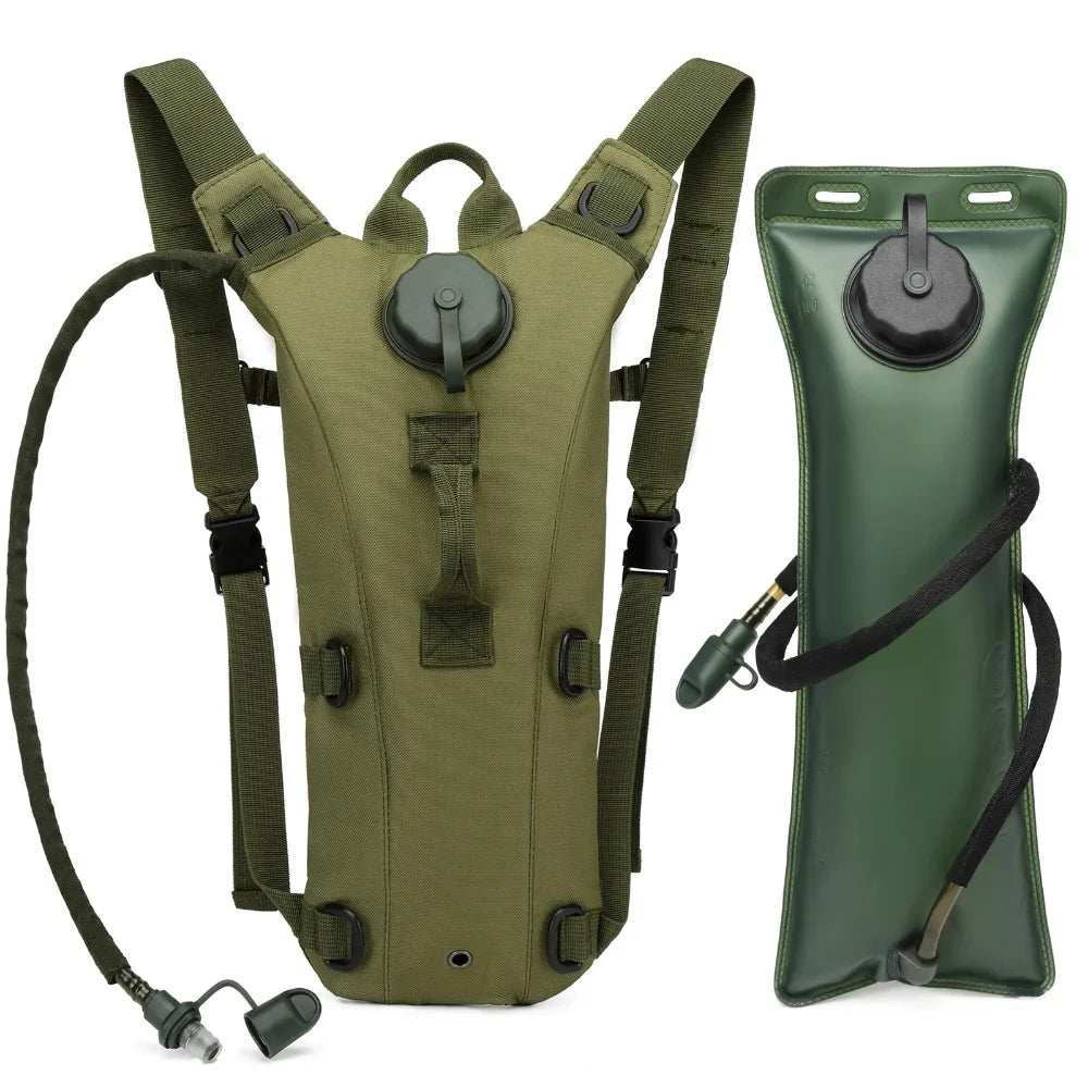 Tactical Hydration Backpack Outdoor Men Waterproof Nylon Pack Water Bag with 3L Bladder for Hiking Cycling Climbing Hunting