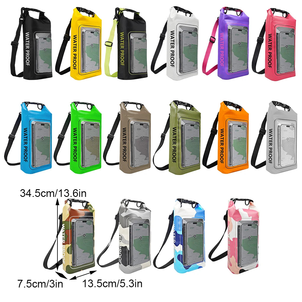 2L Dry Bag Touch Screen Waterproof Bags For Outdoor Trekking Drifting Rafting Surfing kayak Sports Bags Camping Equipment