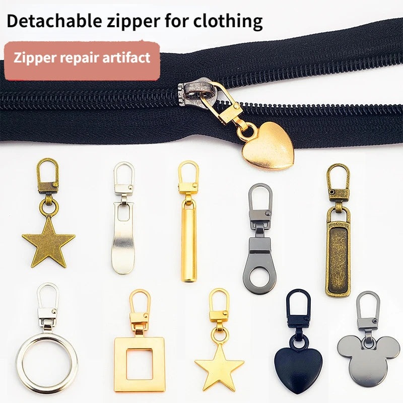 4/8Pcs Detachable Zipper Slider Puller Instant Zipper Repair Kit Zipper Pull Replacement Slider For DIY Sewing Clothing Luggage