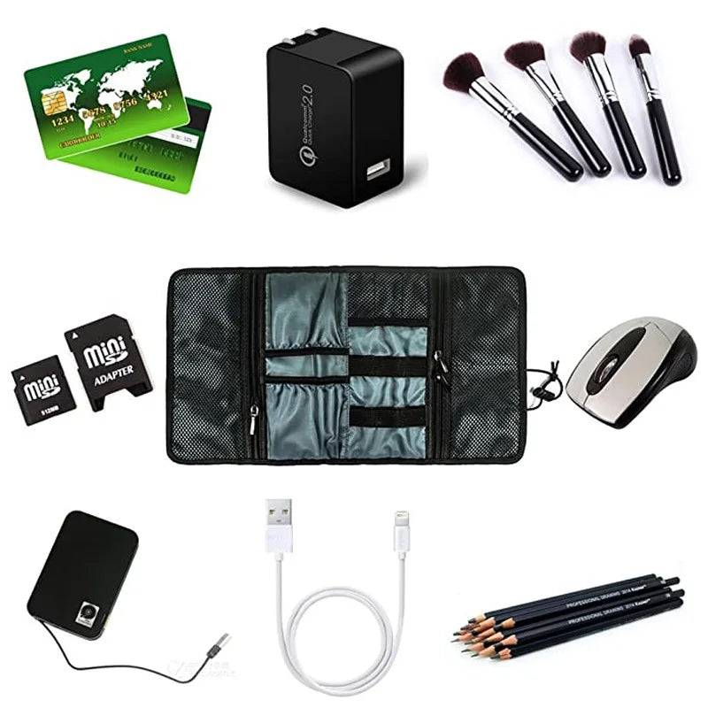 Travel Organizer Electronic Accessory Pack, Tool Carrying Case Storage Bag For Charger Usb Sd Memory Card Flash Hard Drive