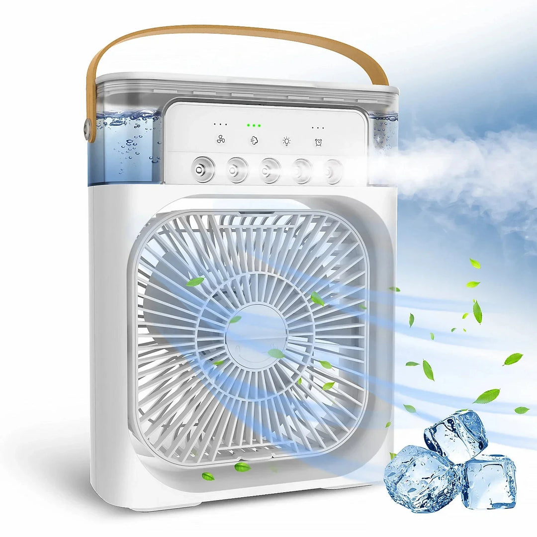 Portable Fan Air Conditioners USB Electric Fan LED Night Light Water Mist Fun 3 In 1 Air Humidifie For Home