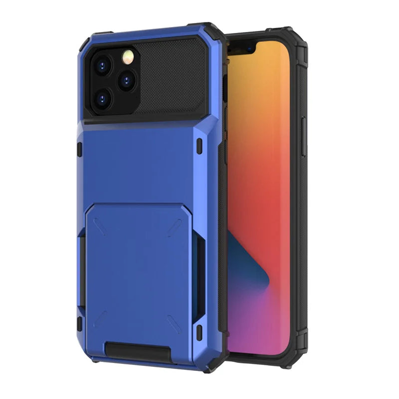 Case For iPhone 11 Pro Max Flip Door Hidden Pocket Anti-Scratch Case For iPhone XS MAX XR case for Iphone X Coque Funda Bumper~