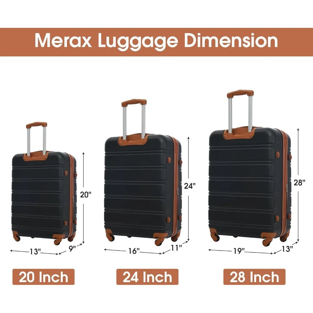 Luggage Sets of 3 Piece Carry on Suitcase Airline Approved,Hard Case Expandable Spinner Wheels