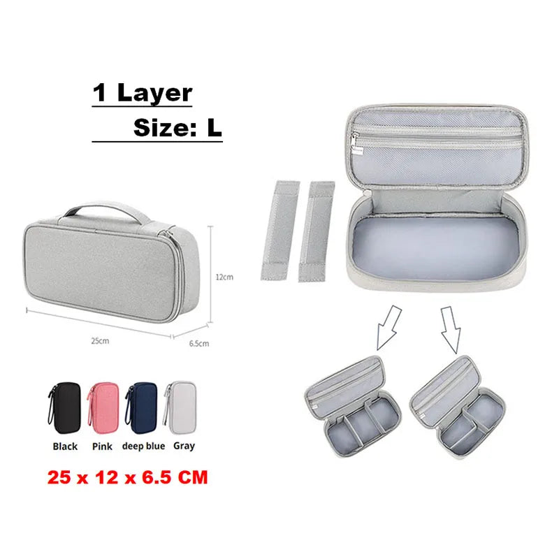 Cable Storage Bag Waterproof Digital Electronic Organizer Portable USB Data Line Charger Plug Storage Bag Travel Cable Organizer