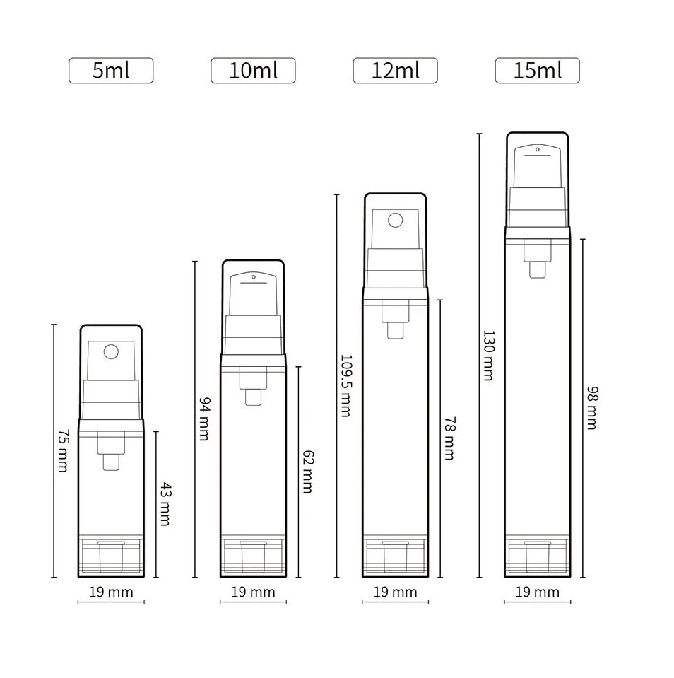 5ml 10ml 15ml Travel Sub-Bottling AS Vacuum Spray Lotion Eye Cream Refill Bottle Empty Portable Airless Pump Bottle Liquid Vials