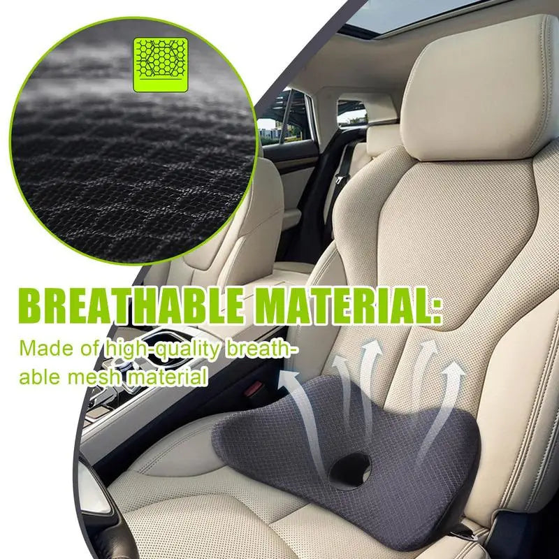 Car Lumbar Pillow Driver Seat Memory Foam Cushion Lightweight Breathable Pillow Cushion For Car Seats Road Trip Protection Waist