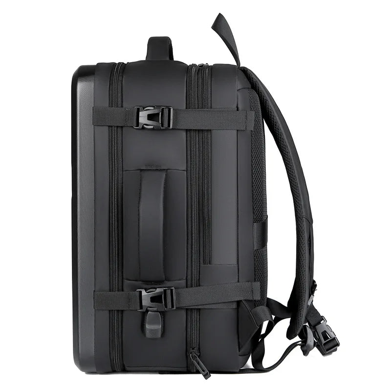 Men's 55L Large Capacity 17" Laptop Backpack Expandable Travel Backpack Waterproof 900D ABS Hard Shell Stylish Business Backpack