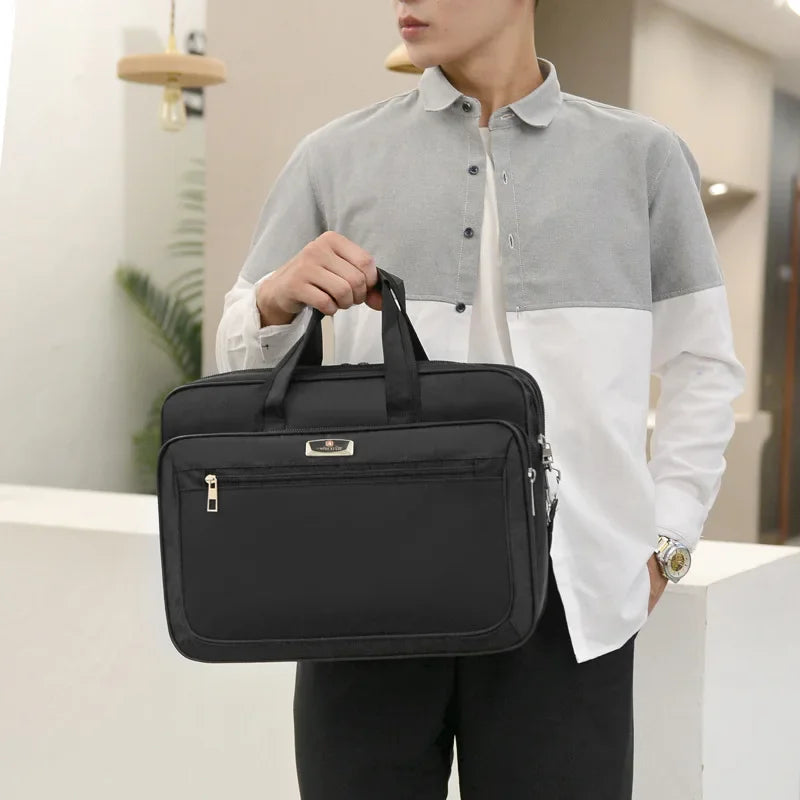 Large Capacity Men's Laptop Bag Briefcases Business Document Electronic Article Clothes Storage Pouch Shoulder  Travel Organizer