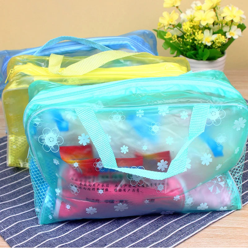 PVC Travel Transparent Cases Clothes Toiletries Storage Bag Box Luggage Towel Suitcase Pouch Zipper Cosmetic Organizer Bags 2022