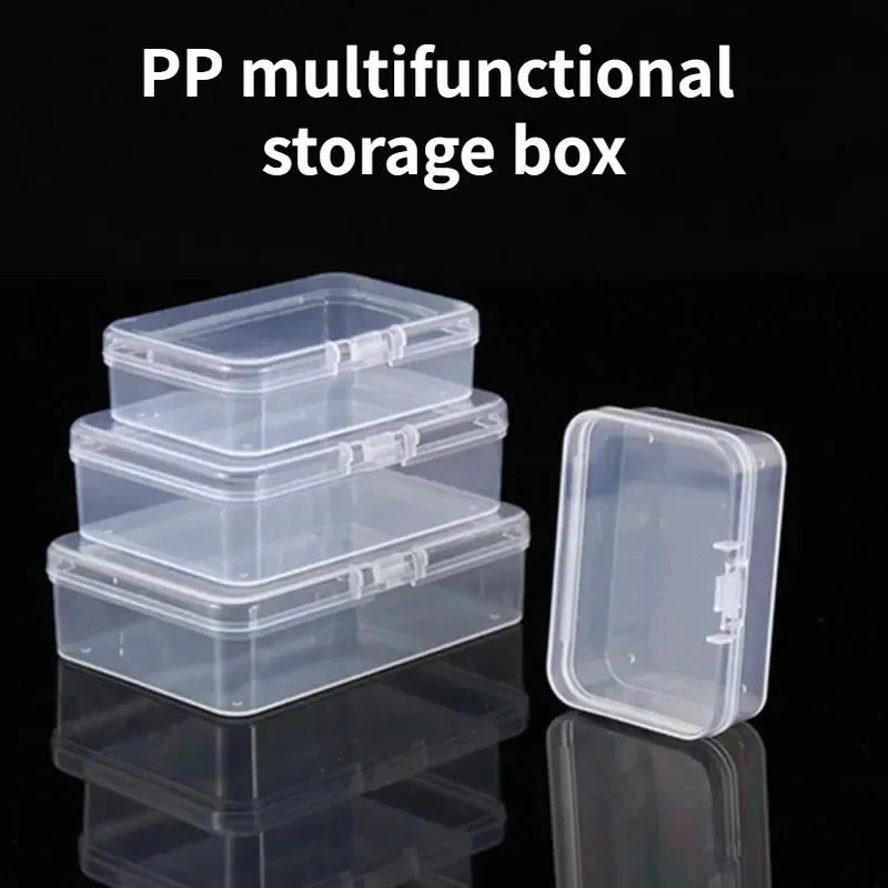 Mini Plastic Rectangular Storage Box Translucent Packing Box Dustproof Durable Strong Jewelry Case Container Home Storage