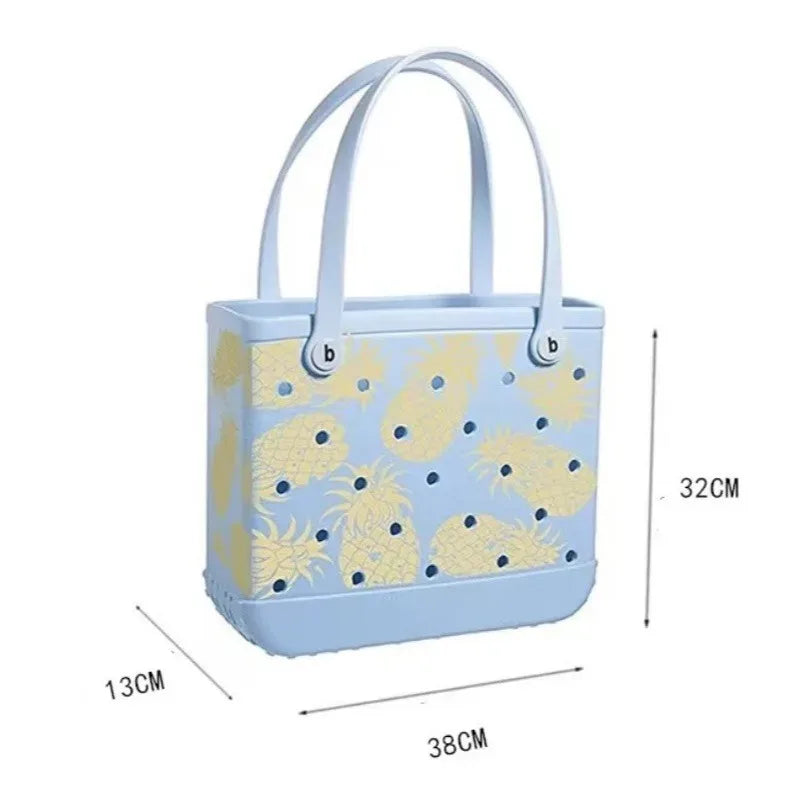 Large Capacity Bogg Bag Summer Women Beach Bag Fashion Mommy Diaper Storage Baskets Lightweight Cute Eva Rubber Jelly Handbags