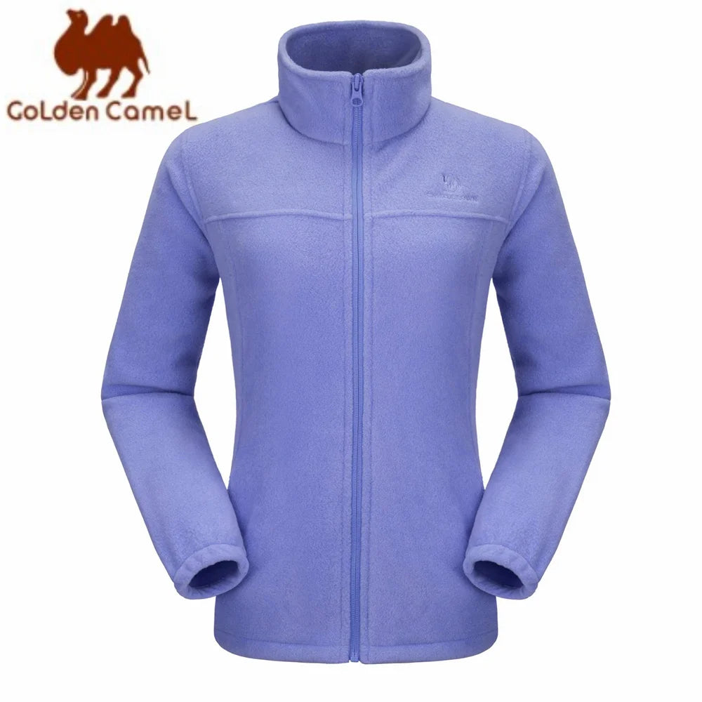 GOLDEN CAMEL Women Full Zip Hiking Jacket Top Lightweight Polar Fleece Jackets Sweater Coat with Pockets Clothes 2023 Autumn New