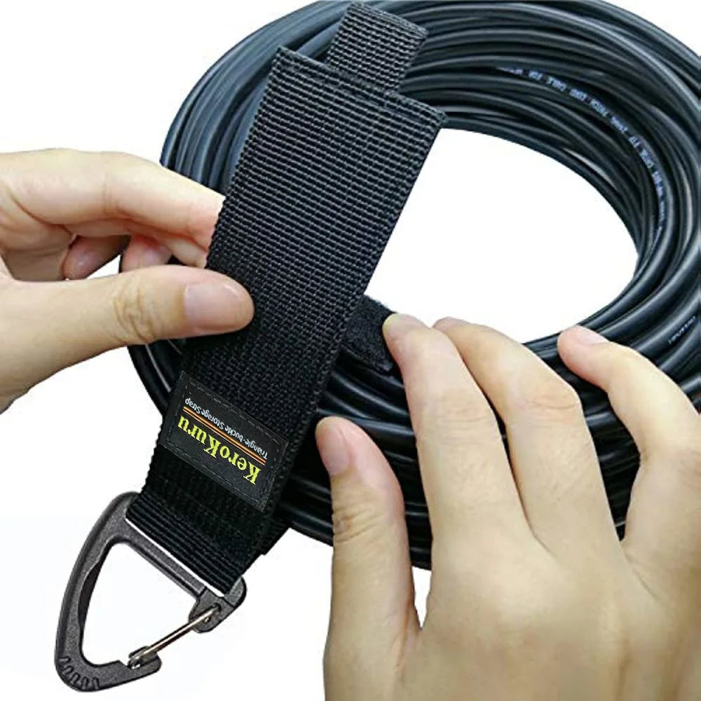 Kerokuru 5/10PCS Triangle Buckle Wire Manager Power Cord Management Nylon Heavy Cord Storage Straps for Cable Hoses