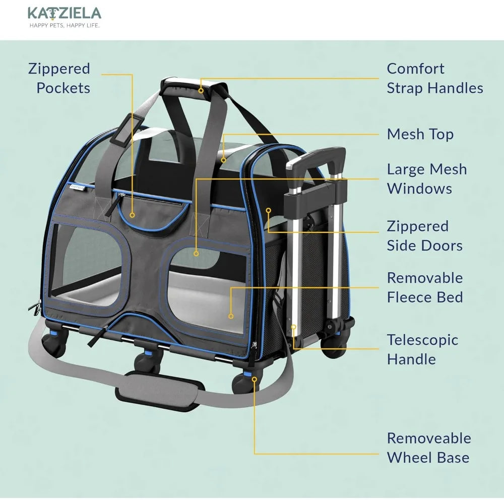 Pet Carrier - Airline Approved Dog Carrier - TSA Approved Pet Carrier for Small Dogs and Cats - Travel Airplane Dog Carriers