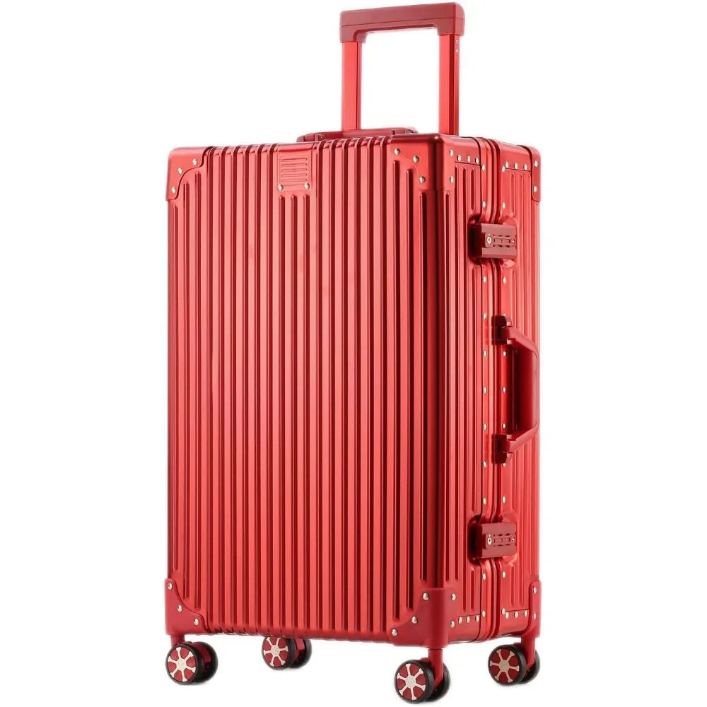 All Aluminum Carry On Luggage with Cup Holder TSA Lock, 22x14x9 Airline Approved Carry-On Hardside Suitcase with Spinner Wheels