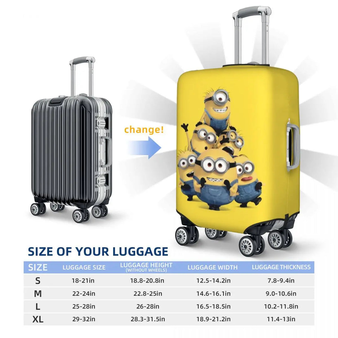 Custom Minions Suitcase Cover Washable Luggage Covers Protector for 18-32 inch