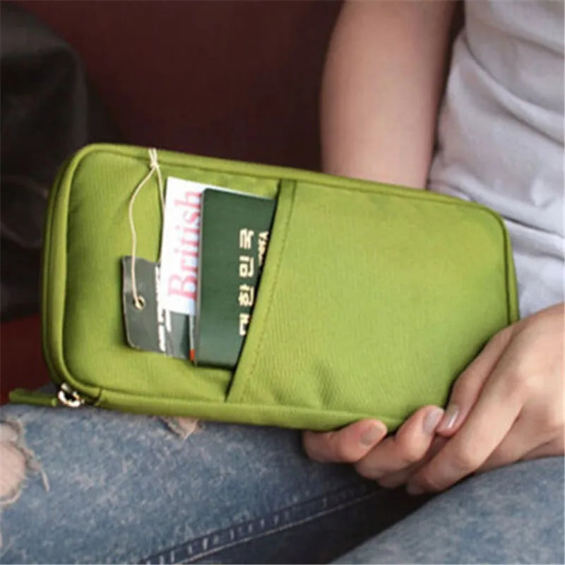 Travel Wallet Passport Credit Card Holder Organizer Cash Holder Document Bag Multifunction Purse Travel Pack Clutch Storage Bag