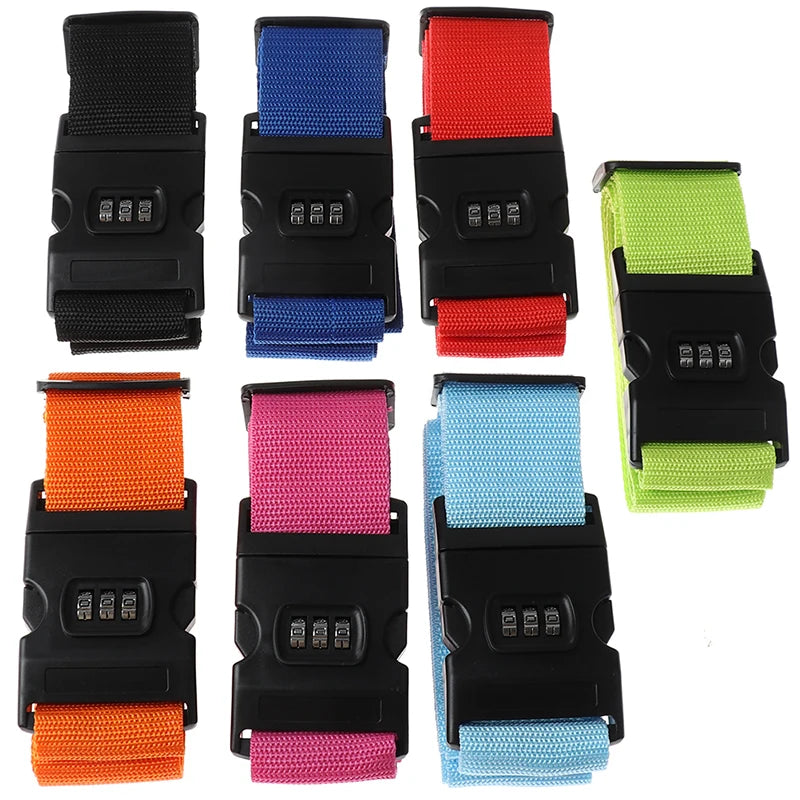 2M Rainbow Password Lock Packing Luggage Bag With Luggage Strap 3 Digits Password Lock Buckle Strap Baggage Belts