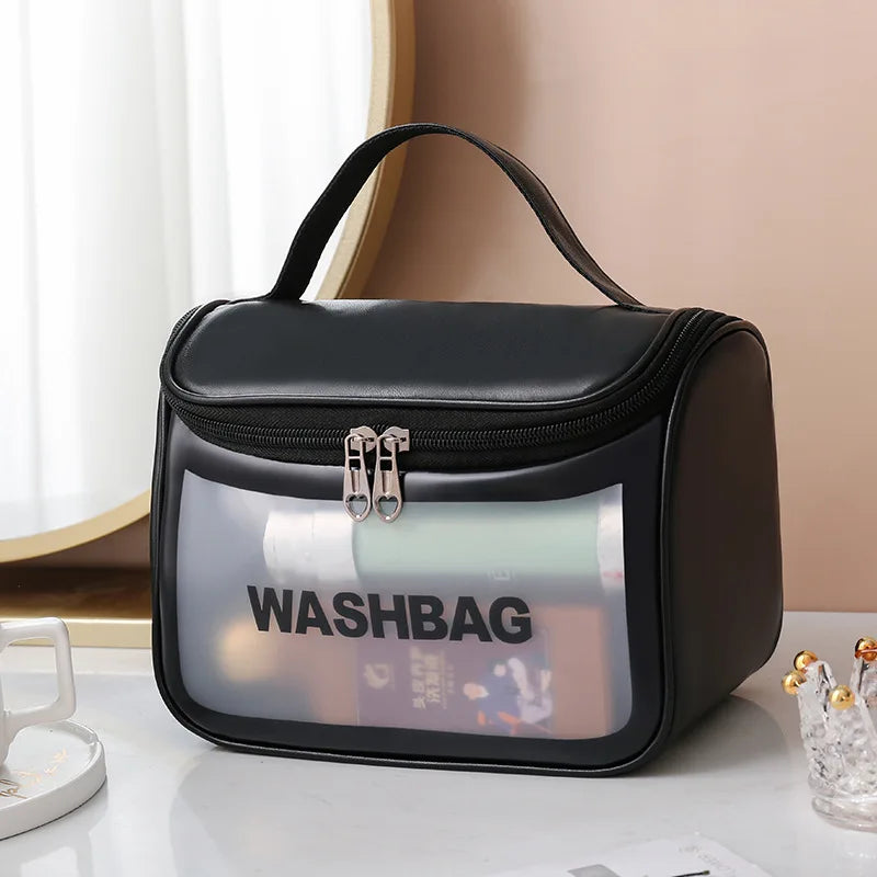 Travel Storage Toiletry Organize Women Waterproof PVC Cosmetic Portable Bag Female Wash Kit Transparent Zipper Make Up Case