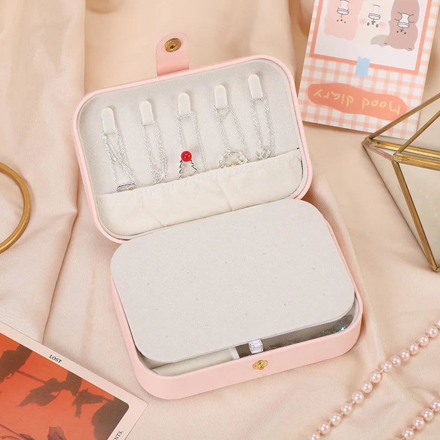 Women's Jewelry storage box portable storage jewelry box earrings necklaces packaging jewelry storage box household rings