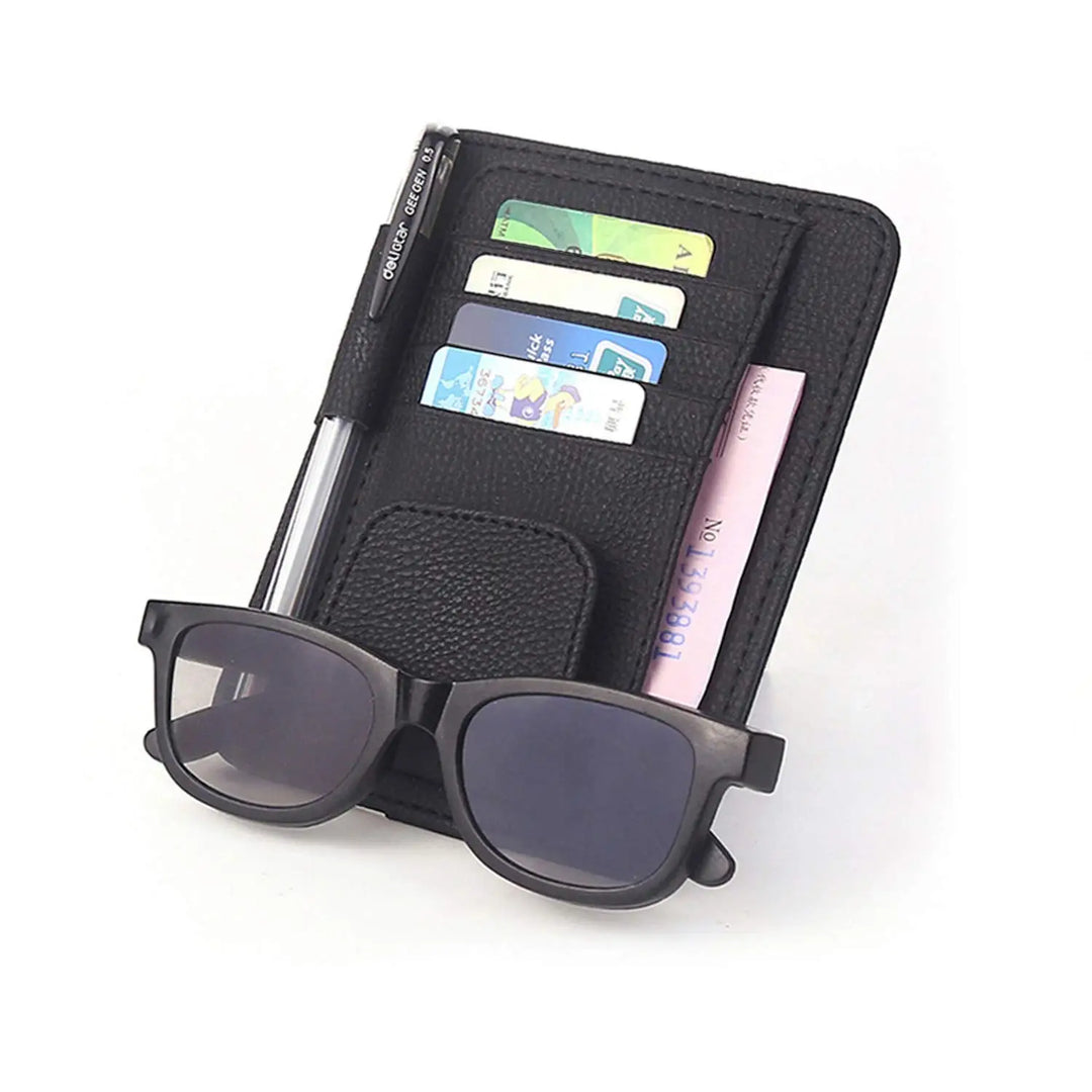 Car Sun Visor Mutil-Pocket Storage Organizer Auto Interior Accessories Car Documents Pouch Credit Card Sun Glasses Pens Holder