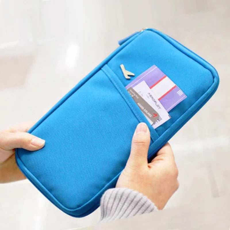 Travel Wallet Passport Credit Card Holder Organizer Cash Holder Document Bag Multifunction Purse Travel Pack Clutch Storage Bag