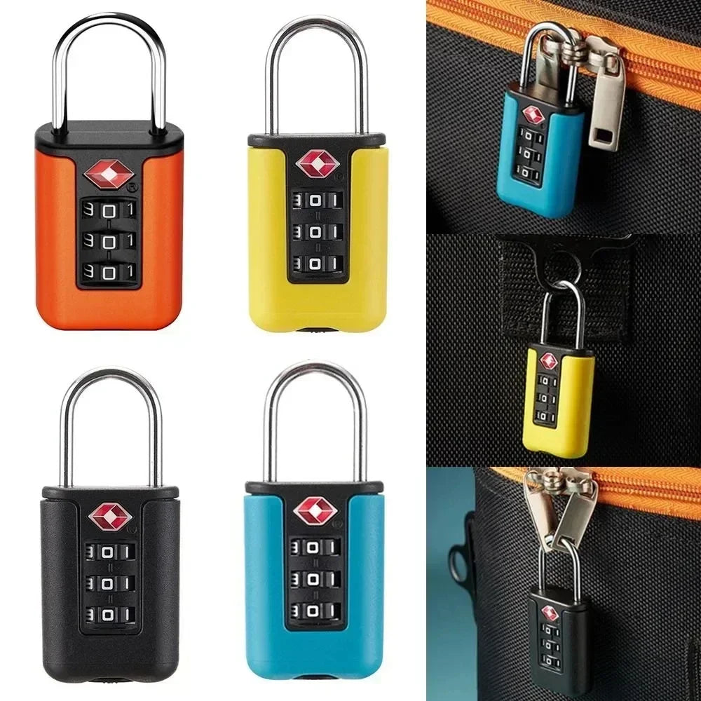 Set of 24 Premium TSA-Approved Travel Locks | Adjustable Password | Black Contrast Design | 3-Digit Combination Padlock