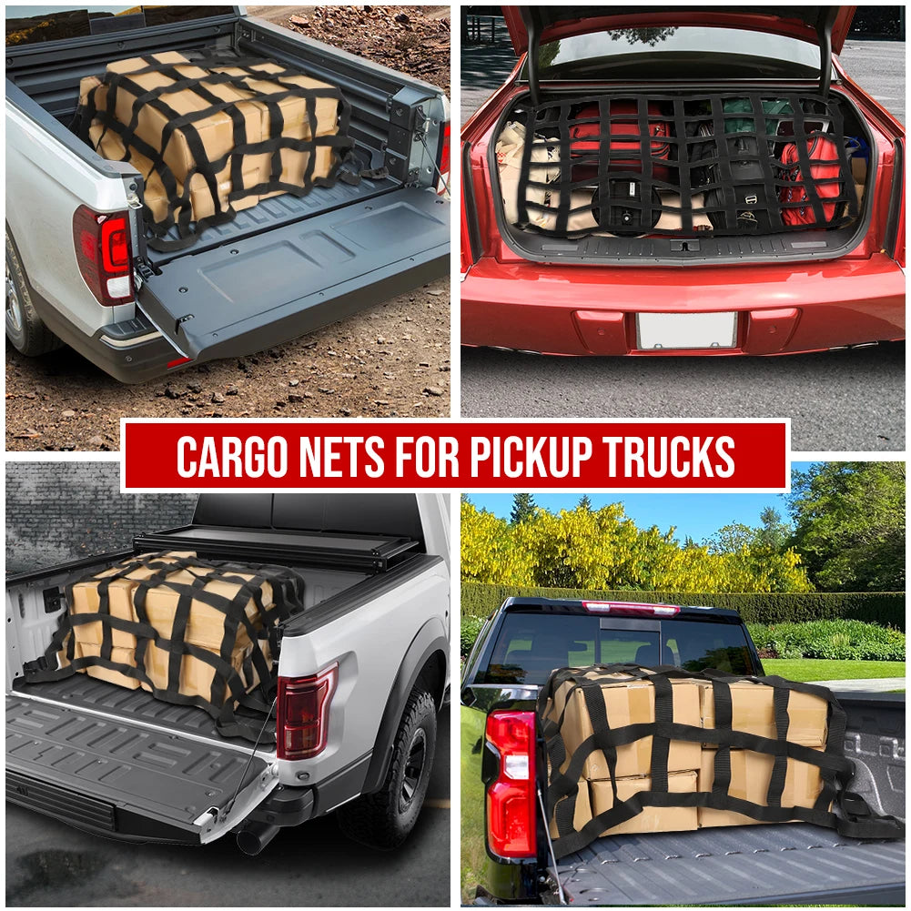 Car Universal Truck Cargo Roof Rack Trailer Net Extend Mesh Cover Rooftop Mesh Luggage Carrier Storage SUV Pickup Accessories