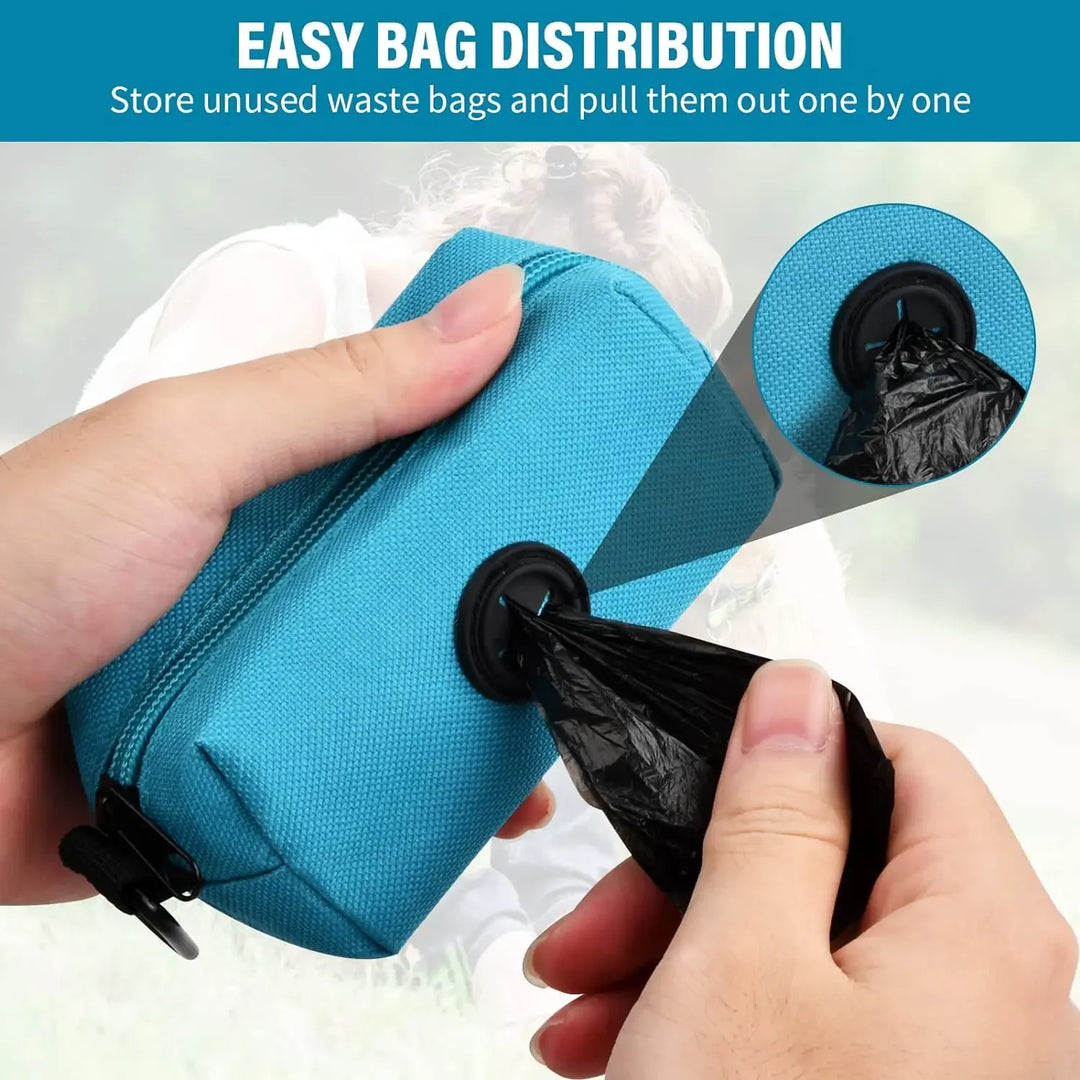 Large Capacity Dog Poop Bag Dispenser Waste Bag Leather Portable Dog Poop Holder For Cats Training Running Walking Dogs