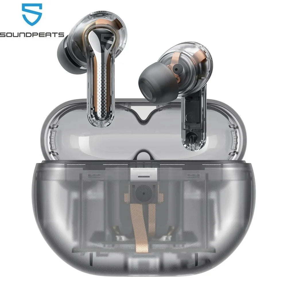 SoundPEATS Capsule3 Pro Wireless Earbuds with Hi-Res and LDAC, 43dB Hybrid ANC Bluetooth 5.3 Earphones with 6 Mics, Total 52 Hrs