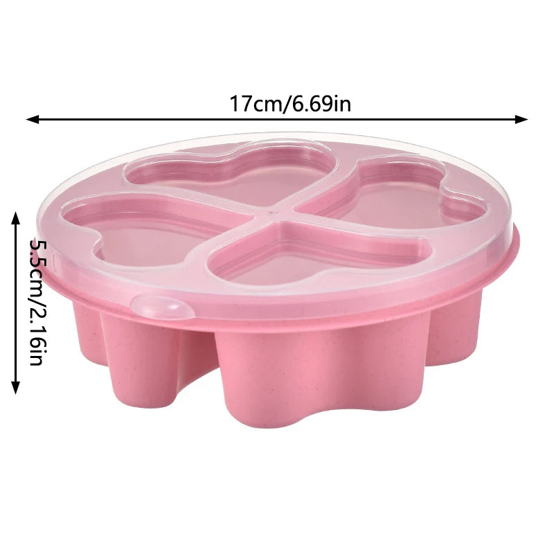 4 Grid Snack Containers Reusable Meal Prep Lunch Containers Portable For Kids And Adults Home Snack Storage Bottles Kitchen Tool