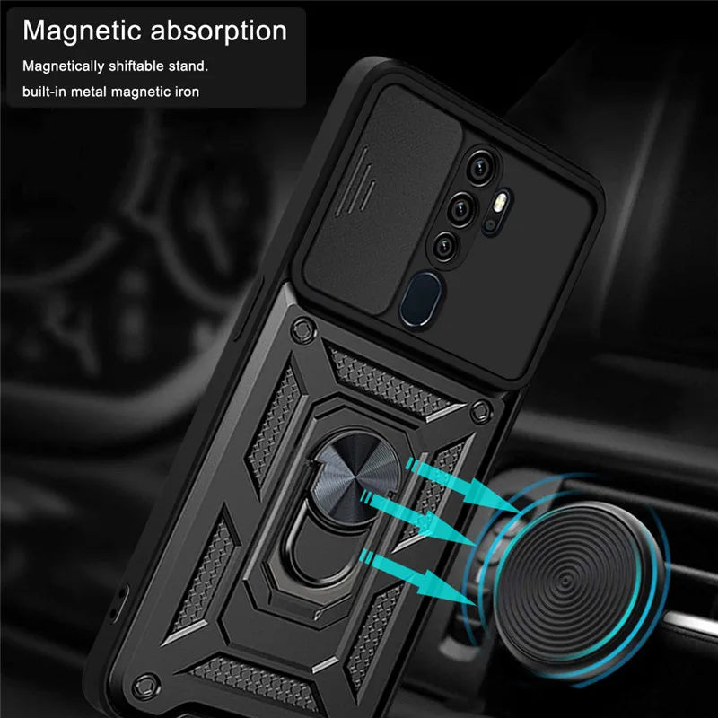 For OPPO A5 A9 2020 Case Shockproof Armor Magnetic Ring Stand Holder Back Cover for OPPO A3S A5S A7 Phone Cases