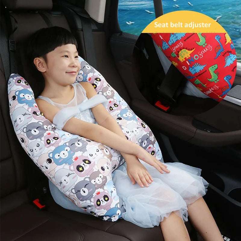 Cute Animal Pattern Kid Neck Head Support U-Shape Children Travel Pillow Cushion for Car Seat Safety Neck Pillow for Kids