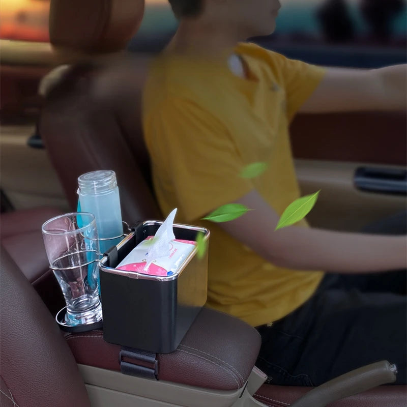 Car Tissue Box Multi-function Car Storage Box Cup Holder Armrest Box Organizers Interior Stowing Tidying Accessories for Phone