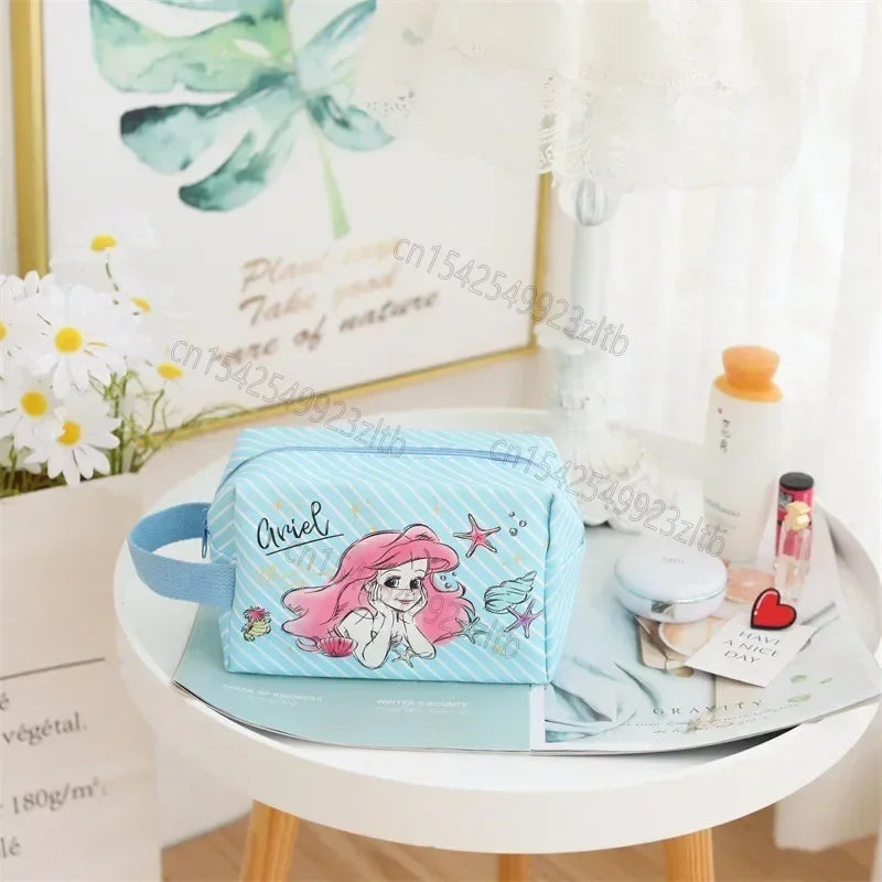 Cartoon Disney Stitch Makeup Bag Large Capacity Cosmetic Bags & Cases for Girls Student Travel Multifunctional Storage Bag