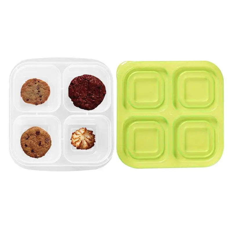 Kids Lunch Box Reusable 4 Compartment Food Snack Containers Large Capacity Food Storage Box For Work School Travel Picnics