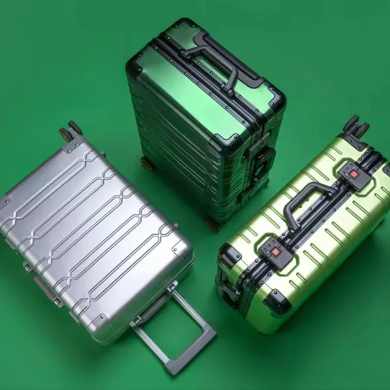 All aluminum-magnesium alloy travel suitcase Men's Business Rolling luggage on wheels trolley luggage Carry-Ons cabin suitcase