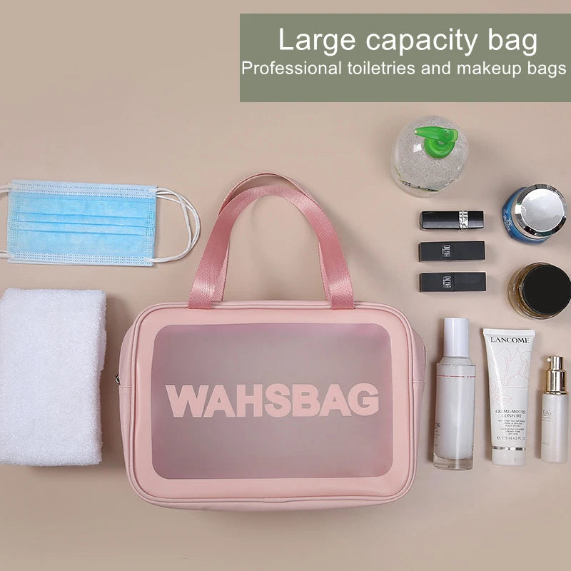 Portable Travel Wash Bag Female Transparent Waterproof Makeup Storage Pouch Large Capacity Cosmetic Organizer Beauty Women Case