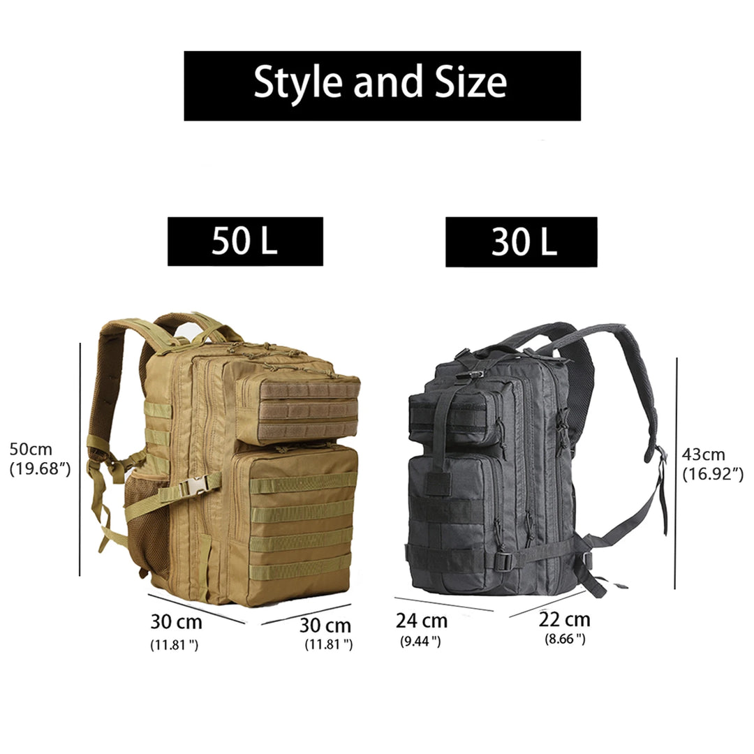 SYZM 30L/50L Large Capacity Men Tactical Backpack Softback Outdoor Rucksack Hiking Camping Hunting Bags