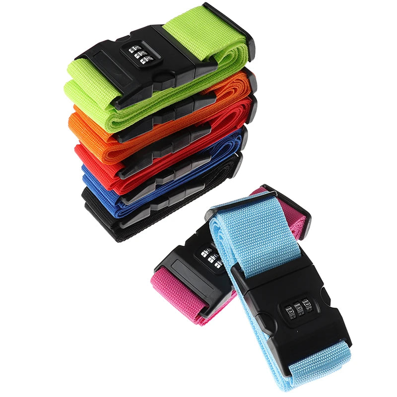 2M Rainbow Password Lock Packing Luggage Bag With Luggage Strap 3 Digits Password Lock Buckle Strap Baggage Belts