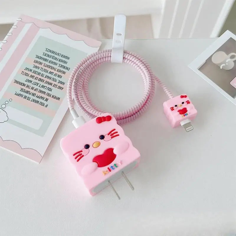 Anime Hello Kitty Charger Smart Cover Cute Cartoon Kuromi Suitable Apple Data Cable Charging Cable Decoration Women Accessories